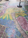 Покрашенная общественная пешеходная дорожка в Чайна-тауне, NYC стоковые фото Покрашенная общественная пешеходная дорожка в Чайна-тауне, NYC стоковые фото