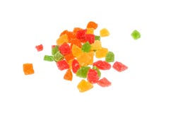 Покрашенные candied плоды изолированные на белизне стоковые изображения rf Покрашенные candied плоды изолированные на белизне стоковые изображения rf