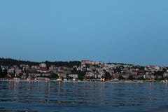 Последний вечер на морском курорте на острове Ciovo Хорватии стоковые фото Последний вечер на морском курорте на острове Ciovo Хорватии стоковые фото