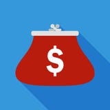 Портмоне монетки на голубой предпосылке иллюстрация вектора Портмоне монетки на голубой предпосылке иллюстрация вектора