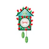 Vector spring clock cuckoo royalty free illustration Vector spring clock cuckoo royalty free illustration