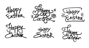 Hand written Easter phrases .Greeting card text templates isolated on white background. Happy easter lettering modern calligraphy stock illustration Hand written Easter phrases .Greeting card text templates isolated on white background. Happy easter lettering modern calligraphy stock illustration