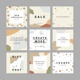 Terrazzo social media pack stock illustration Terrazzo social media pack stock illustration