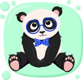 Плакат с милым мальчиком панды - вектором, иллюстрацией, eps иллюстрация штока Плакат с милым мальчиком панды - вектором, иллюстрацией, eps иллюстрация штока