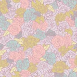 Предпосылка картины Rockabilly ретро роз вектора безшовная иллюстрация вектора Предпосылка картины Rockabilly ретро роз вектора безшовная иллюстрация вектора