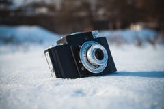 Старая ретро советская камера стоковые фотографии rf Старая ретро советская камера стоковые фотографии rf