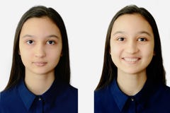 Фото стороны девочка-подростка на белой предпосылке на документах Коллаж для сравнения стоковая фотография rf Фото стороны девочка-подростка на белой предпосылке на документах Коллаж для сравнения стоковая фотография rf