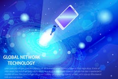 Чертеж вектора в isometry, смартфон на абстрактной предпосылке иллюстрация вектора Чертеж вектора в isometry, смартфон на абстрактной предпосылке иллюстрация вектора