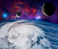Órbita da terra e da lua do planeta com navio e stronaut Os elementos desta imagem forneceram por NASA f imagens de stock royalty free Órbita da terra e da lua do planeta com navio e stronaut Os elementos desta imagem forneceram por NASA f imagens de stock royalty free