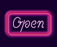öppet tecken för neon stock illustrationer öppet tecken för neon stock illustrationer