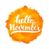 Übergeben Sie gezogene Typografiebeschriftungsphrase hallo, November lokalisierte auf dem weißen Hintergrund Spaßbürsten-Tintenka vektor abbildung Übergeben Sie gezogene Typografiebeschriftungsphrase hallo, November lokalisierte auf dem weißen Hintergrund Spaßbürsten-Tintenka vektor abbildung