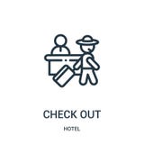 überprüfen Sie heraus Ikonenvektor von der Hotelsammlung Dünne Linie Kontrollheraus Entwurfsikonen-Vektorillustration lizenzfreie abbildung überprüfen Sie heraus Ikonenvektor von der Hotelsammlung Dünne Linie Kontrollheraus Entwurfsikonen-Vektorillustration lizenzfreie abbildung