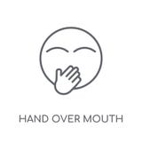 Überreichen Sie Mund emoji lineare Ikone Moderner Entwurf überreichen Mout lizenzfreie abbildung Überreichen Sie Mund emoji lineare Ikone Moderner Entwurf überreichen Mout lizenzfreie abbildung