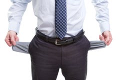 łamał biznesu puste mężczyzna kieszenie biedne zdjęcie stock łamał biznesu puste mężczyzna kieszenie biedne zdjęcie stock