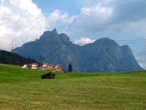 Łąka przy Alpe Di Siusi w Północnym Włochy obrazy royalty free Łąka przy Alpe Di Siusi w Północnym Włochy obrazy royalty free
