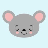 Śliczna kreskówki myszy twarz Mała kawaii mysz Wektorowa ilustracja dla dzieci royalty ilustracja Śliczna kreskówki myszy twarz Mała kawaii mysz Wektorowa ilustracja dla dzieci royalty ilustracja