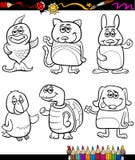 Śliczna zwierzę domowe kreskówki kolorystyki książka ilustracja wektor Śliczna zwierzę domowe kreskówki kolorystyki książka ilustracja wektor