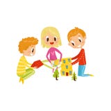 Śliczni małe dzieci ciie zastosowanie szczegóły, dzieciak twórczość, edukację i rozwoju pojęcia wektoru ilustrację, ilustracji Śliczni małe dzieci ciie zastosowanie szczegóły, dzieciak twórczość, edukację i rozwoju pojęcia wektoru ilustrację, ilustracji