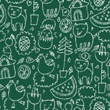 Śliczny bezszwowy chalkboard wzór royalty ilustracja Śliczny bezszwowy chalkboard wzór royalty ilustracja