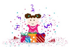 Śliczny dzieciak z świętowanie dniem, confetti festiwalu przyjęcia abstrakt royalty ilustracja Śliczny dzieciak z świętowanie dniem, confetti festiwalu przyjęcia abstrakt royalty ilustracja