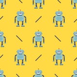 Śliczny robota wzoru koloru żółtego tło ilustracja wektor Śliczny robota wzoru koloru żółtego tło ilustracja wektor