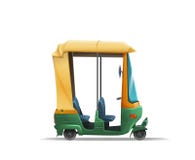 Śliczny stylizowany tuku tuk, indyjski auto riksza taxi na białym tle royalty ilustracja Śliczny stylizowany tuku tuk, indyjski auto riksza taxi na białym tle royalty ilustracja