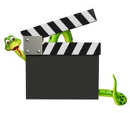 Śliczny węża postać z kreskówki z clapboard ilustracja wektor Śliczny węża postać z kreskówki z clapboard ilustracja wektor