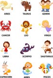 Śmieszna zodiak kreskówka ilustracji Śmieszna zodiak kreskówka ilustracji