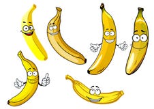 Śmiesznej kreskówki żółte bananowe owoc ilustracji Śmiesznej kreskówki żółte bananowe owoc ilustracji