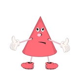 Śmieszny kreskówki czerwieni rożek z oczami ręki i nogi, demonstruje emocji zamieszanie i rozprzestrzenia jego ręki strona ilustracji Śmieszny kreskówki czerwieni rożek z oczami ręki i nogi, demonstruje emocji zamieszanie i rozprzestrzenia jego ręki strona ilustracji