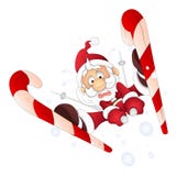 Śmieszny Santa narciarstwo - Bożenarodzeniowa Wektorowa ilustracja royalty ilustracja Śmieszny Santa narciarstwo - Bożenarodzeniowa Wektorowa ilustracja royalty ilustracja