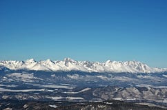 Śnieżne Wysokie Tatras góry w zimie, Sistani obrazy royalty free Śnieżne Wysokie Tatras góry w zimie, Sistani obrazy royalty free