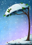 Śnieżny drzewny parasol ilustracja wektor Śnieżny drzewny parasol ilustracja wektor
