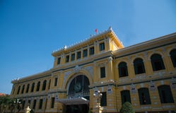 Środkowy urząd pocztowy w Ho Chi Minh mieście fotografia stock Środkowy urząd pocztowy w Ho Chi Minh mieście fotografia stock