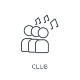 Świetlicowa liniowa ikona Nowożytny konturu klubu logo pojęcie na bielu plecy ilustracji Świetlicowa liniowa ikona Nowożytny konturu klubu logo pojęcie na bielu plecy ilustracji