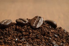 Świeżo mleć Arabica fasole i kawa obrazy royalty free Świeżo mleć Arabica fasole i kawa obrazy royalty free