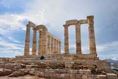 Świątynia Poseidon przy przylądkiem Sounion Attica Grecja Obrazy Stock Świątynia Poseidon przy przylądkiem Sounion Attica Grecja Obrazy Stock
