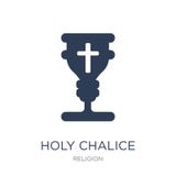 Święta chalice ikona Modna płaska wektorowa Święta chalice ikona na bielu royalty ilustracja Święta chalice ikona Modna płaska wektorowa Święta chalice ikona na bielu royalty ilustracja