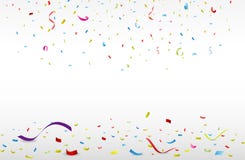 Świętowanie z kolorowym faborkiem i confetti royalty ilustracja Świętowanie z kolorowym faborkiem i confetti royalty ilustracja
