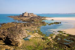 Święty Malo, fortu obywatel i plaża, obrazy stock Święty Malo, fortu obywatel i plaża, obrazy stock