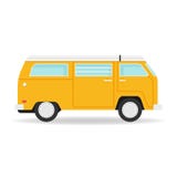 Żółty retro Samochód dostawczy Wektor ilustracji Żółty retro Samochód dostawczy Wektor ilustracji