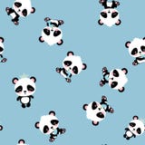 Άνευ ραφής σχέδιο panda κινούμενων σχεδίων απεικόνιση αποθεμάτων Άνευ ραφής σχέδιο panda κινούμενων σχεδίων απεικόνιση αποθεμάτων