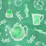 Άνευ ραφής σχέδιο με teapot στοιχείων τσαγιού, φλυτζάνι, κούπα, καραμέλα, ψήσιμο Για το σχέδιο ταπετσαριών, περιτυλίγματα, συσκευ ελεύθερη απεικόνιση δικαιώματος Άνευ ραφής σχέδιο με teapot στοιχείων τσαγιού, φλυτζάνι, κούπα, καραμέλα, ψήσιμο Για το σχέδιο ταπετσαριών, περιτυλίγματα, συσκευ ελεύθερη απεικόνιση δικαιώματος