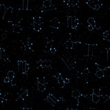Άνευ ραφής σχέδιο ωροσκοπίων, όλα Zodiac τα σημάδια στο ύφος αστερισμού με τη γραμμή και αστέρια στο μαύρο ουρανό Ατελείωτη ανασκ Στοκ Φωτογραφίες Άνευ ραφής σχέδιο ωροσκοπίων, όλα Zodiac τα σημάδια στο ύφος αστερισμού με τη γραμμή και αστέρια στο μαύρο ουρανό Ατελείωτη ανασκ Στοκ Φωτογραφίες