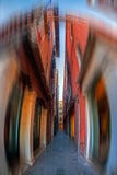 Άποψη Fisheye σε μια οδό στη Βενετία, Ιταλία στοκ εικόνες Άποψη Fisheye σε μια οδό στη Βενετία, Ιταλία στοκ εικόνες