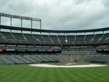 Άποψη Infield των ναυπηγείων του Κάμντεν, στάδιο των Baltimore Orioles, κενό στον εκτός εποχής στοκ εικόνες με δικαίωμα ελεύθερης χρήσης Άποψη Infield των ναυπηγείων του Κάμντεν, στάδιο των Baltimore Orioles, κενό στον εκτός εποχής στοκ εικόνες με δικαίωμα ελεύθερης χρήσης