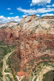 Άποψη του εθνικού πάρκου Zion από την κορυφή Angel’s που προσγειώνεται, Γιούτα, ΗΠΑ Στοκ Φωτογραφίες Άποψη του εθνικού πάρκου Zion από την κορυφή Angel’s που προσγειώνεται, Γιούτα, ΗΠΑ Στοκ Φωτογραφίες
