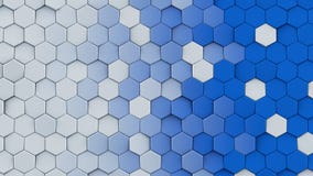 Άσπρη και μπλε hexagons αφηρημένη τρισδιάστατη απόδοση Διανυσματική απεικόνιση Άσπρη και μπλε hexagons αφηρημένη τρισδιάστατη απόδοση Διανυσματική απεικόνιση