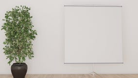 Άσπρο υπόβαθρο με την οθόνη προβολής και μια μεγάλη τρισδιάστατη απεικόνιση εγκαταστάσεων ελεύθερη απεικόνιση δικαιώματος Άσπρο υπόβαθρο με την οθόνη προβολής και μια μεγάλη τρισδιάστατη απεικόνιση εγκαταστάσεων ελεύθερη απεικόνιση δικαιώματος