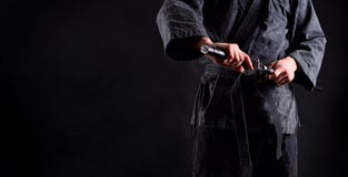 Έμβλημα με το ninja, Σαμουράι στοκ φωτογραφία με δικαίωμα ελεύθερης χρήσης Έμβλημα με το ninja, Σαμουράι στοκ φωτογραφία με δικαίωμα ελεύθερης χρήσης